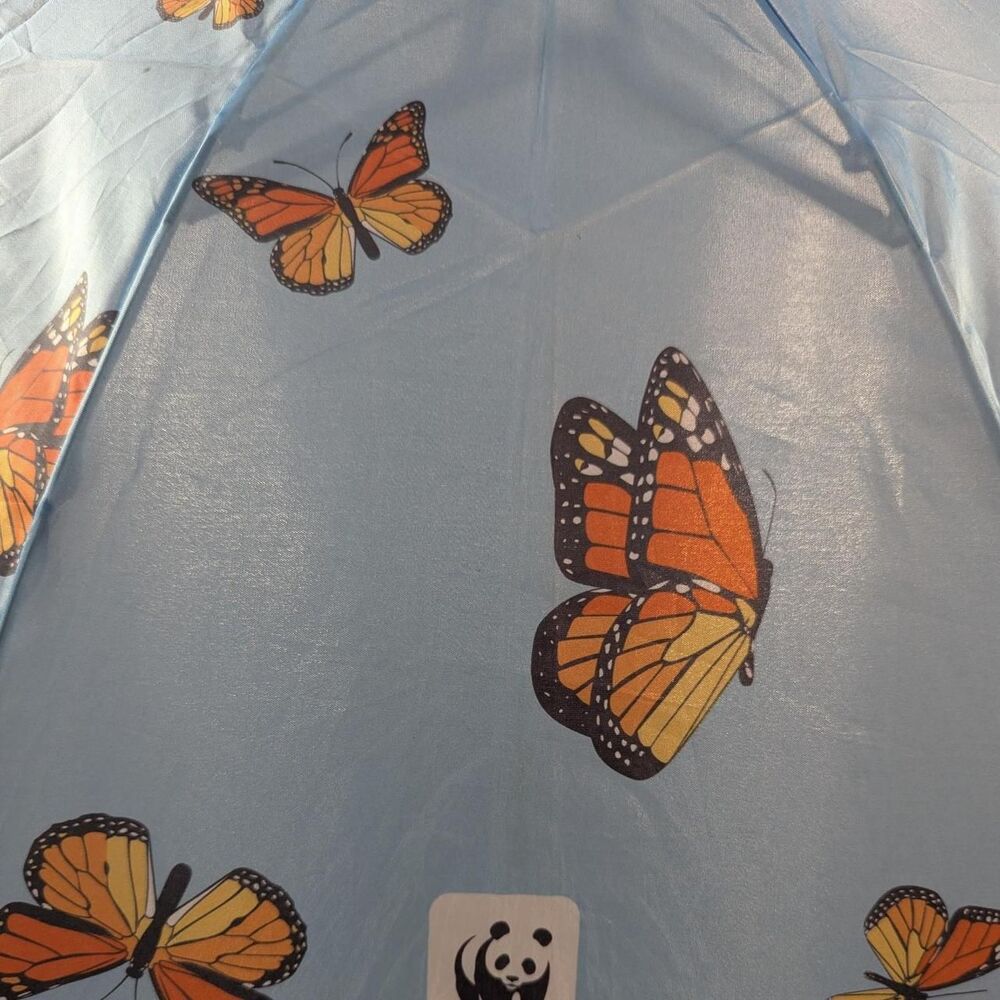 WWF World Wildlife Fund Blue Butterfly Umbrella